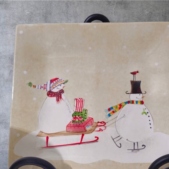 Oneida 3 piece set  Snowmates Cream  Christmas Bowl Plate Cup Earthenware - Picture 8 of 9